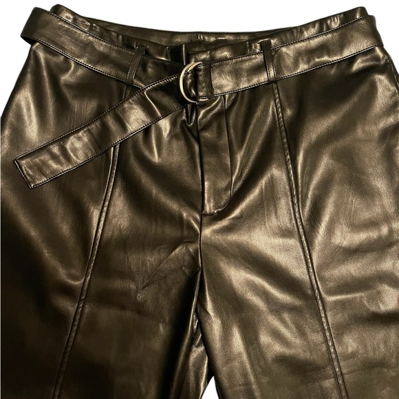 Forever 21 Faux Leather Belted Trouser Pants Size XL - Picture 7 of 8